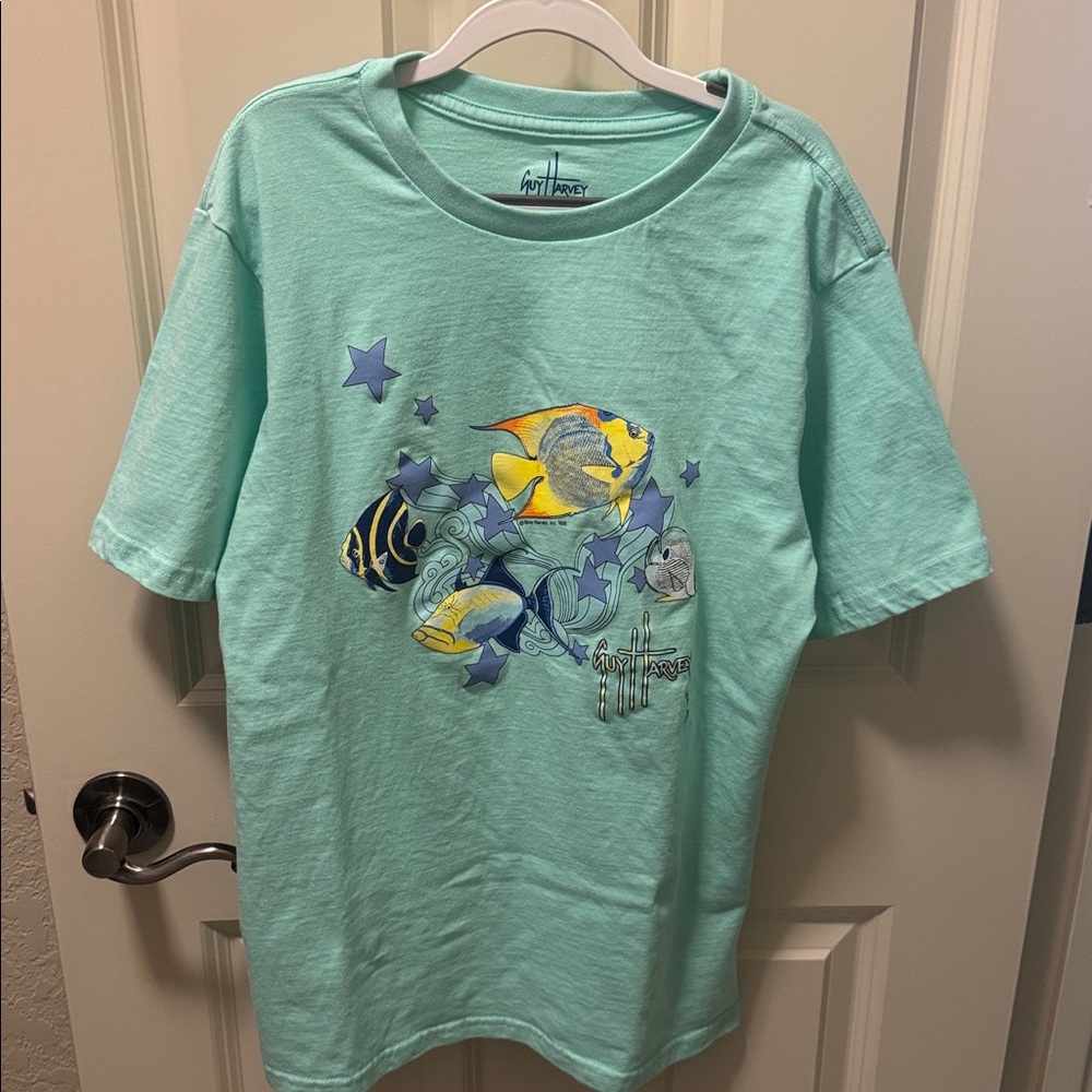 Guy Harvey Women's Sea Life 100% Cotton Tee in Teal Size XL NWOT